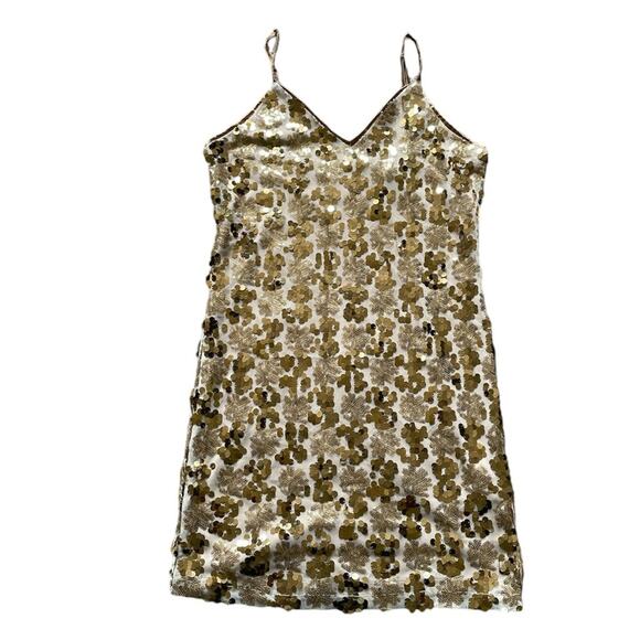 Gold Sequins Mini Dress Womens/Juniors Medium Sparkle and Shiny - Picture 1 of 6